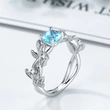  Hot selling sea blue gem lucky flower branch ring women's ring jewelry wholesale