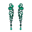 European and American popular bridal earrings jewelry long crystal tassel earrings ear studs wholesale erh69