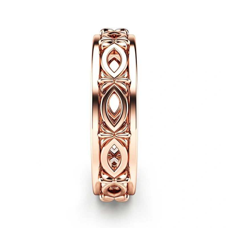 New wholesale European and American style luxury hollow rings for men and women fashion rings copper plated rose gold jewelry