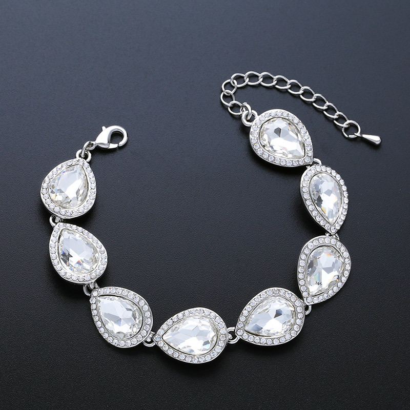 Bridal bracelet European and American water drop bracelet hand crystal jewelry Yiwu small commodity brj71