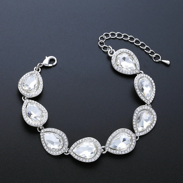 Bridal bracelet European and American water drop bracelet hand crystal jewelry Yiwu small commodity brj71
