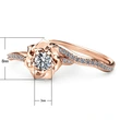  Summer new wavy rose women's ring copper plated rose gold zircon imitation diamond couple ring