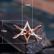  New simple diamond line cross women's ring copper plated rose gold micro-inlaid zircon jewelry
