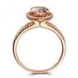  New European and American elegant women's ring oval zircon diamond copper plated rose gold engagement jewelry