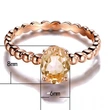  Creative new fashion women's champagne diamond ring copper plated rose gold zircon personalized jewelry