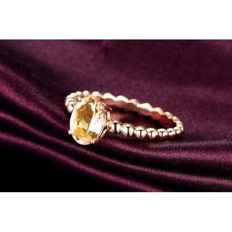  Creative new fashion women's champagne diamond ring copper plated rose gold zircon personalized jewelry