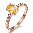  Creative new fashion women's champagne diamond ring copper plated rose gold zircon personalized jewelry