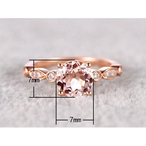   New fashion simple champagne color women's ring exquisite copper plated rose gold zircon jewelry