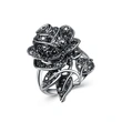 European and American new ring rose women's ring alloy silver-plated party crystal jewelry wholesale