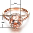  New European and American elegant women's ring oval zircon diamond copper plated rose gold engagement jewelry