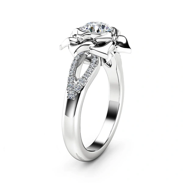 European and American style new fashion rose imitation diamond women's jewelry luxury copper plated silver zircon engagement ring