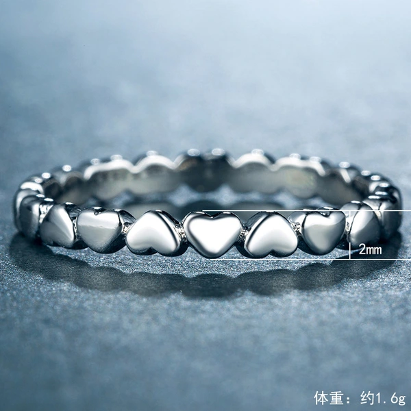 European and American style new hot selling love heart wrapped women's ring copper plated silver exquisite jewelry wholesale