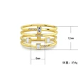 Fashion new hot selling personality four-line women's ring copper plated silver zircon party ring jewelry