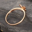   New simple butterfly micro-inlaid zircon women's ring exquisite copper plated rose gold jewelry