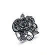  New European and American retro women's ring creative rose silver-plated micro-inlaid crystal jewelry wholesale