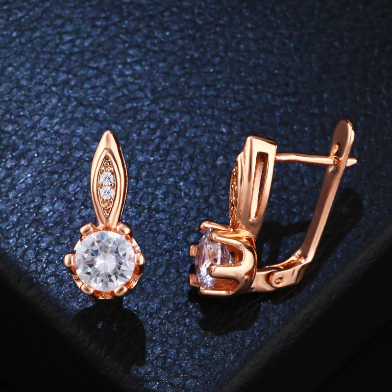 E-commerce Japanese and Korean style small and exquisite alloy diamond earrings fashionable and simple female fresh earrings erj74