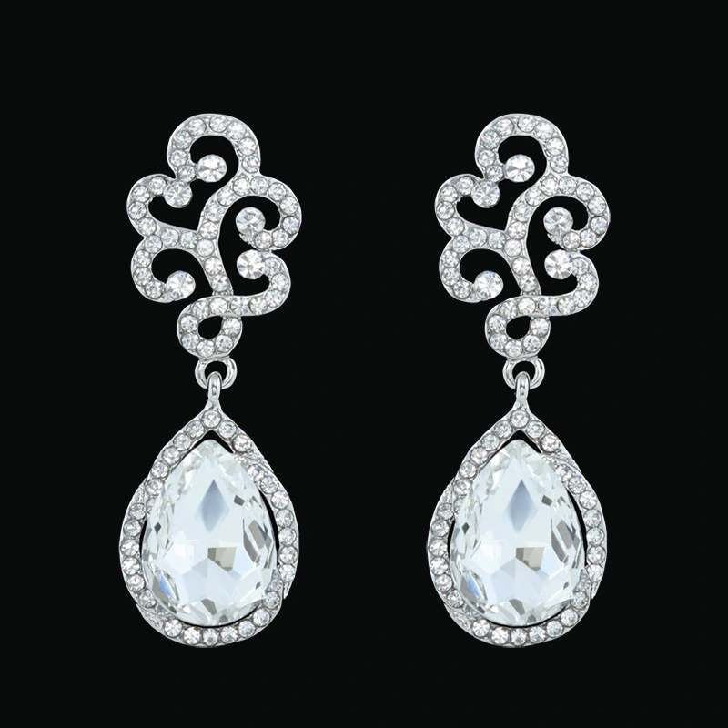 Accessories source factory European and American fashion simple women's rose earrings personality diamond earrings small jewelry erj07