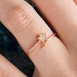   New Fashion Meteor Ring Women's Star Jewelry Copper Plated Rose Gold Inlaid Zircon Gift