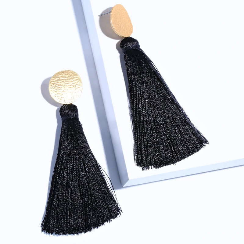 European and American fashion tassel earrings fashionable versatile women's simple personality earrings trendy ear jewelry wholesale erm08