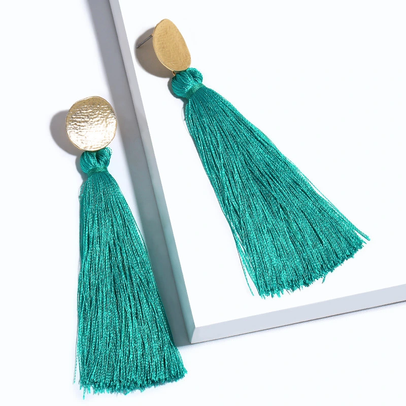 European and American fashion tassel earrings fashionable versatile women's simple personality earrings trendy ear jewelry wholesale erm08