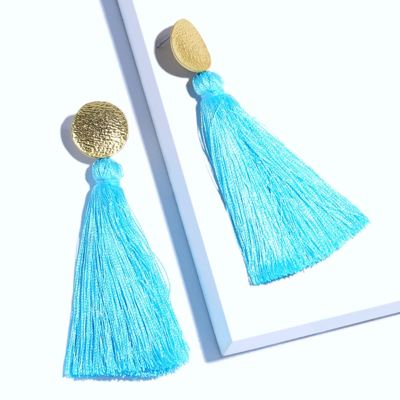 European and American fashion tassel earrings fashionable versatile women's simple personality earrings trendy ear jewelry wholesale erm08