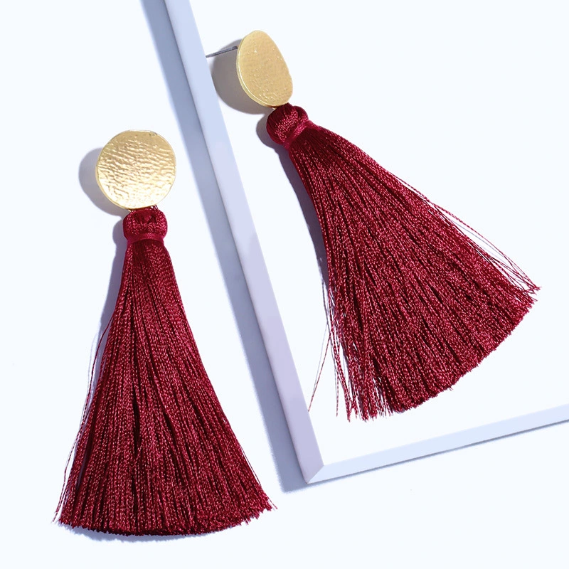 European and American fashion tassel earrings fashionable versatile women's simple personality earrings trendy ear jewelry wholesale erm08