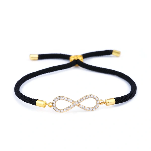 Factory direct sales Korean new style fashion simple personality 8 zircon bracelet trendy versatile couple bracelet bra66