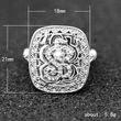 New Luxury Women's Ring Creative Mystical Symbol Copper Plated White Gold Jewelry Wholesale
