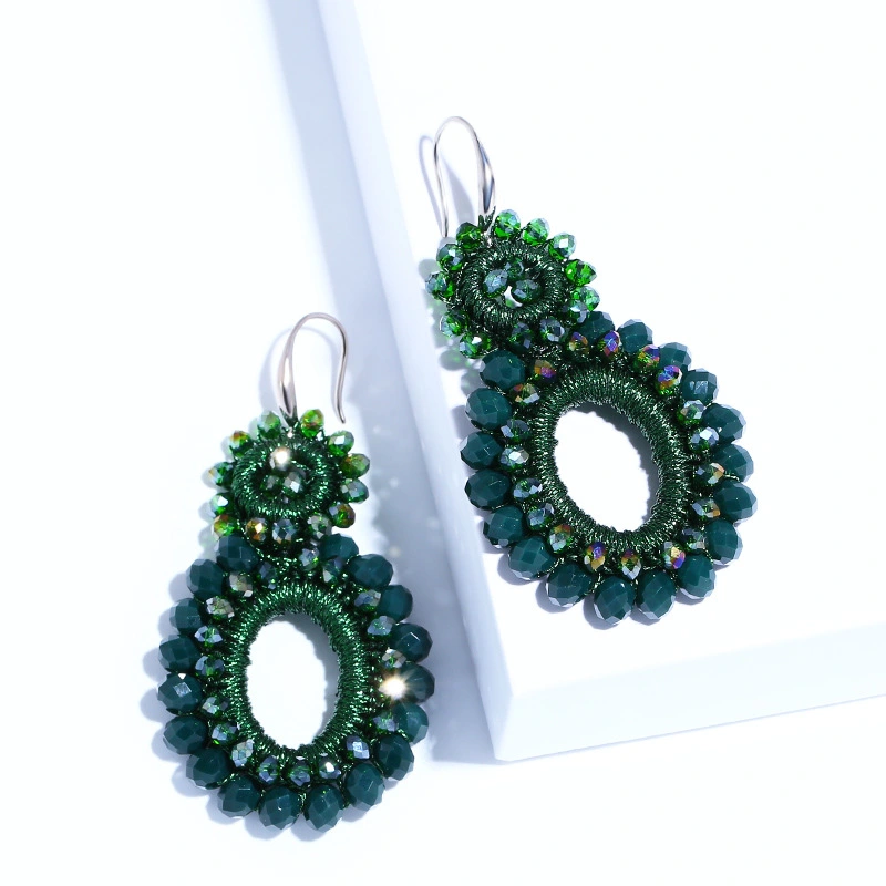 Factory direct sales of European and American creative personality bead earrings exquisite versatile fashion women's earring accessories erm94