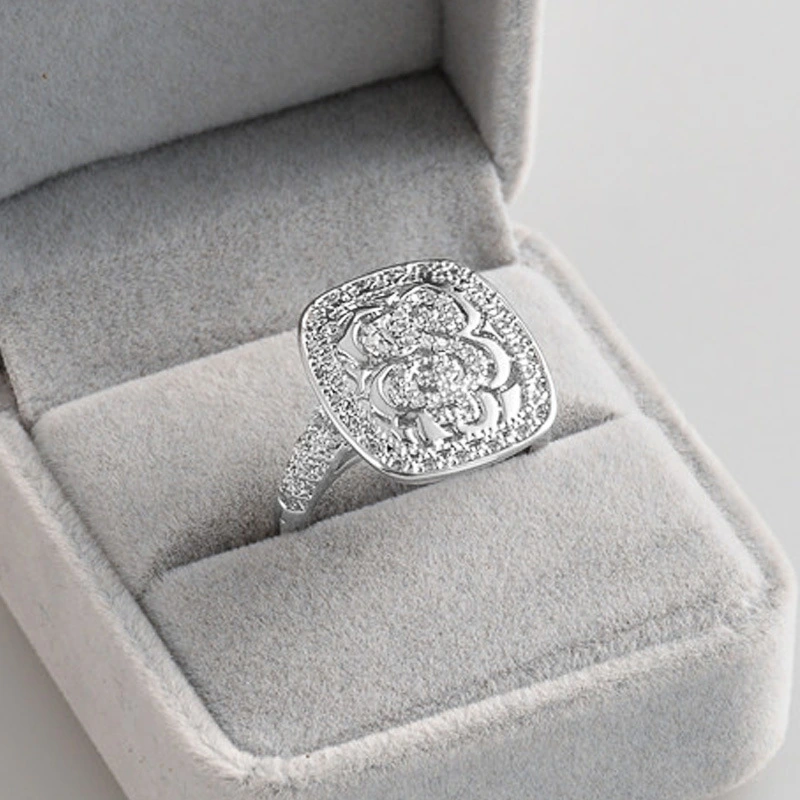 New Luxury Women's Ring Creative Mystical Symbol Copper Plated White Gold Jewelry Wholesale