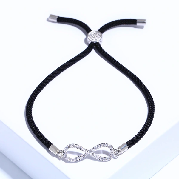 Factory direct sales Korean new style fashion simple personality 8 zircon bracelet trendy versatile couple bracelet bra66