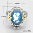 Hot-selling Nano Reflection Bird Ring Copper Plated Color Separation Small Flower Peace Dove Jewelry Wholesale