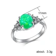 New European and American fashion imitation Australian gemstone women's ring copper plated white gold inlaid zircon jewelry