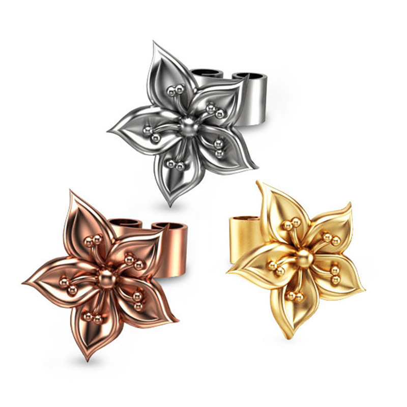  New fashion simple five-petal flower women's earrings creative Bauhinia flower earring accessories