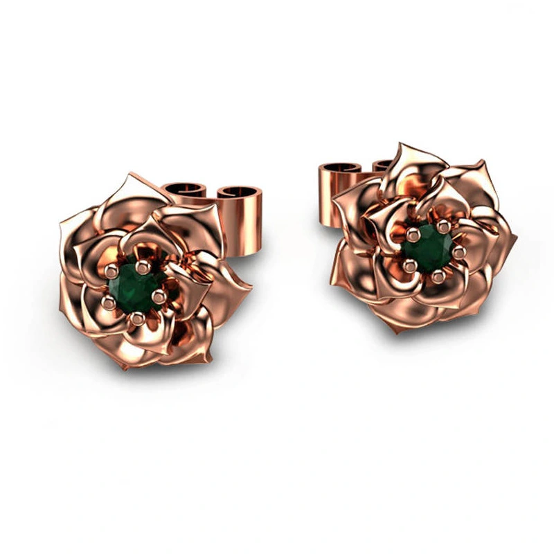  New European and American style women's rose earrings creative floral zircon earrings earrings wholesale