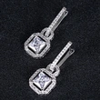  Luxury European and American style fashion women's earrings creative bags / lock-shaped square diamond zircon accessories earrings