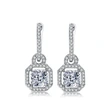  Luxury European and American style fashion women's earrings creative bags / lock-shaped square diamond zircon accessories earrings