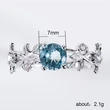  Hot selling sea blue gem lucky flower branch ring women's ring jewelry wholesale