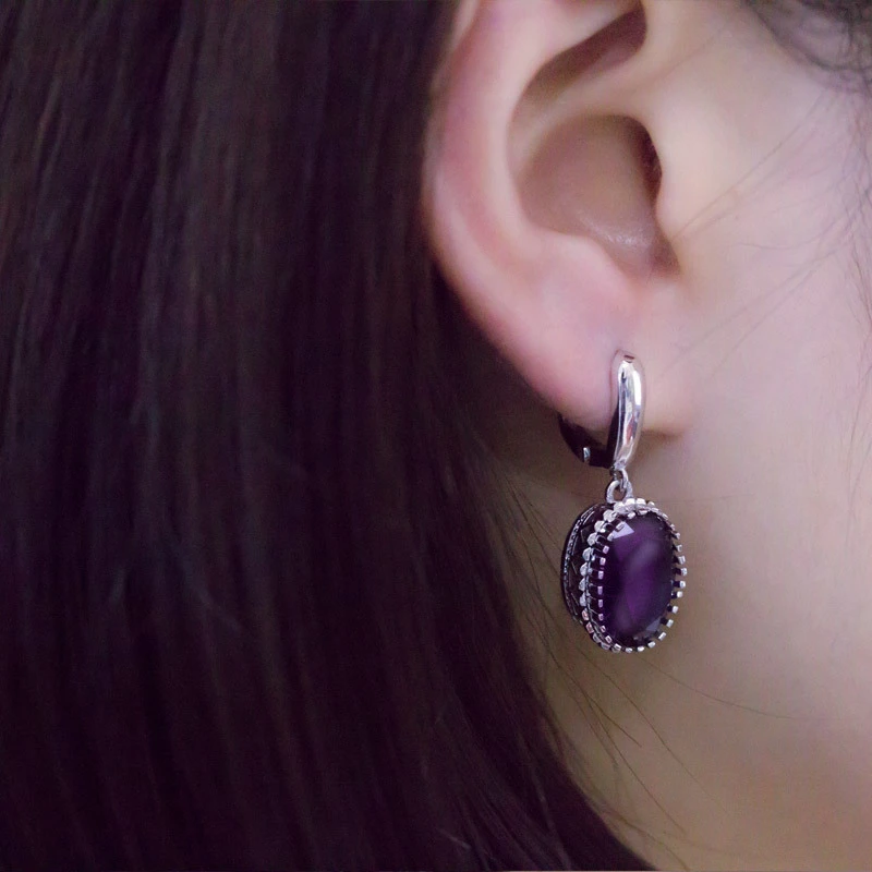   New retro luxury women's earrings inlaid with large zircon simple and atmospheric party accessories