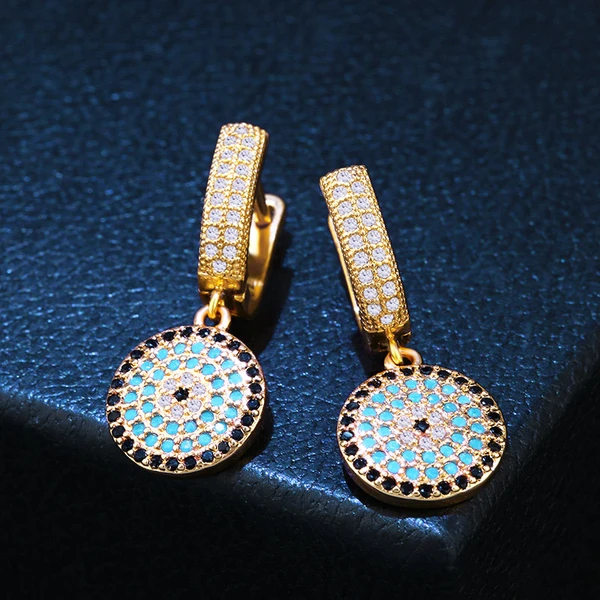 European and American fashion ladies' personality exaggerated large zircon earrings versatile fashion exquisite pendant accessories wholesale erm96