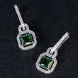  Luxury European and American style fashion women's earrings creative bags / lock-shaped square diamond zircon accessories earrings