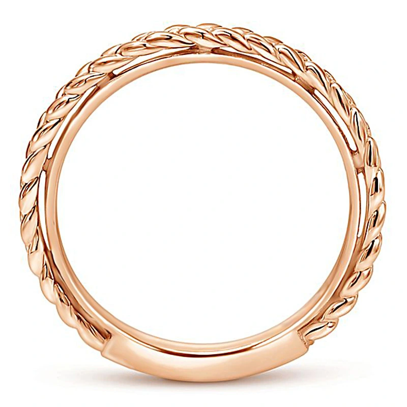 New simple creative braided twist ring copper plated gold and silver ladies' pinky ring