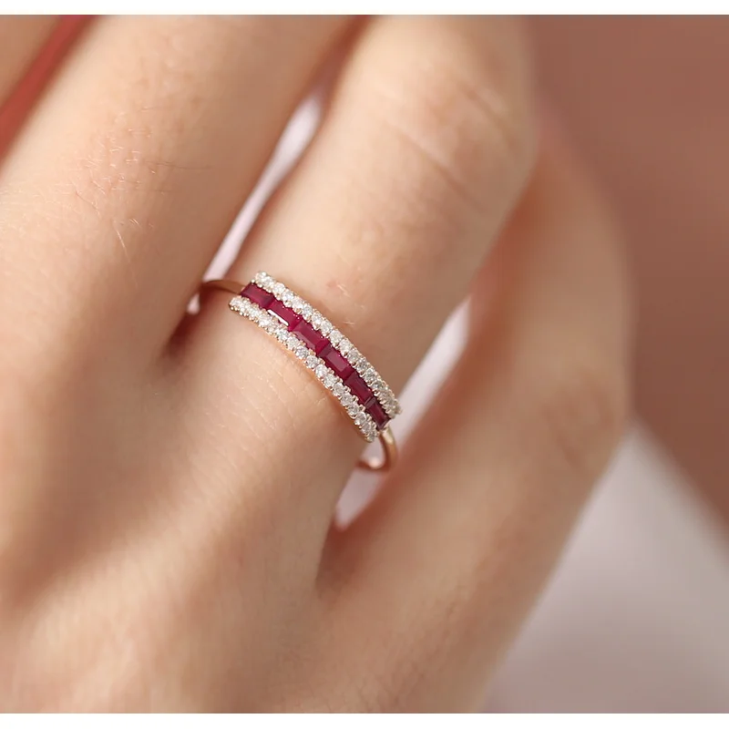  New fashion exquisite men's and women's rings zircon copper ring birthday gift anniversary jewelry