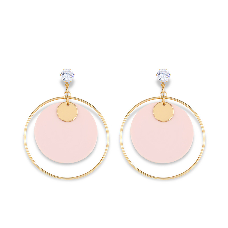 Japanese and Korean sweet beauty macaron earrings fashionable and simple new acrylic personality trend earring accessories ern12