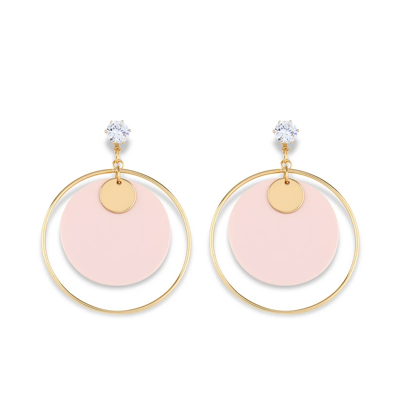 Japanese and Korean sweet beauty macaron earrings fashionable and simple new acrylic personality trend earring accessories ern12