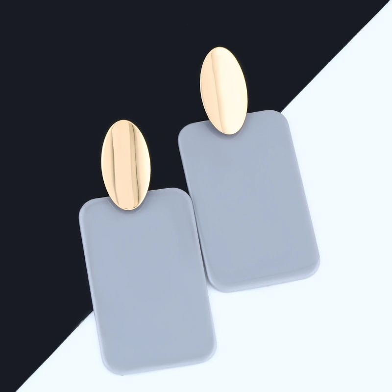 Hot selling accessories Korean style exquisite women's macaron acrylic earrings fashionable rectangular earrings ern07