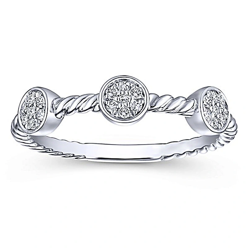 New arrival, new style, micro inlaid zircon twist ring, simple and fashionable women's ring, hand jewelry wholesale