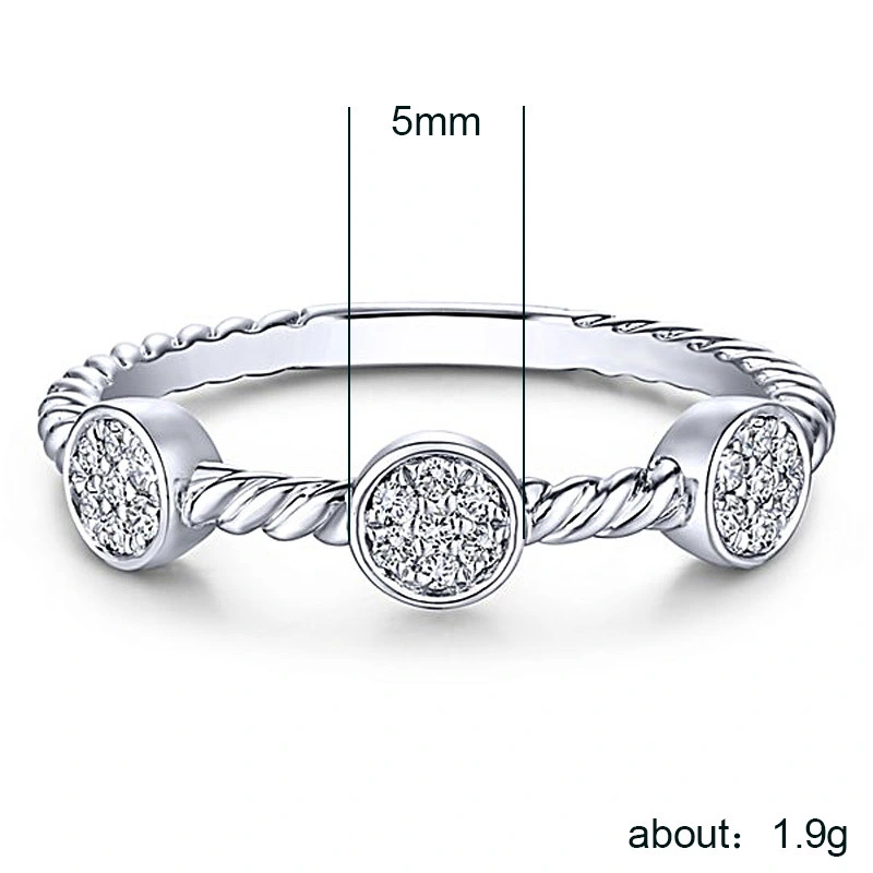 New arrival, new style, micro inlaid zircon twist ring, simple and fashionable women's ring, hand jewelry wholesale