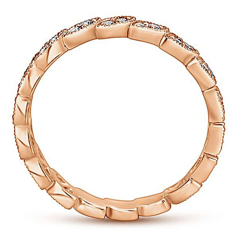 New ring European and American creative leaf-shaped zircon ring female party travel tail ring