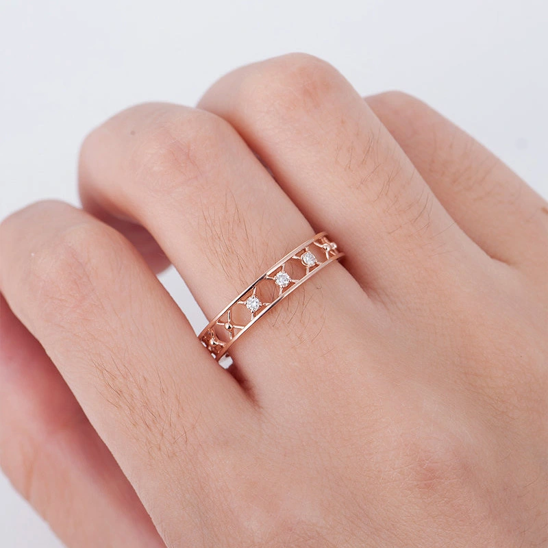 New hot selling fashion X-shaped hollow zircon women's ring all-match party accessories
